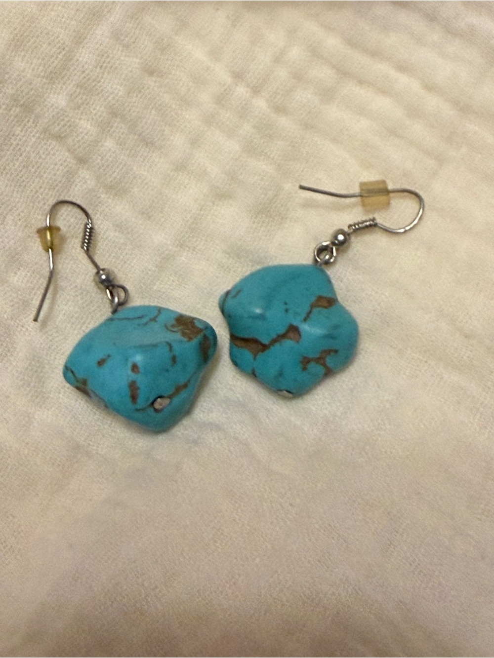 Source Unknown Turquoise Blue Stone Drop Earrings